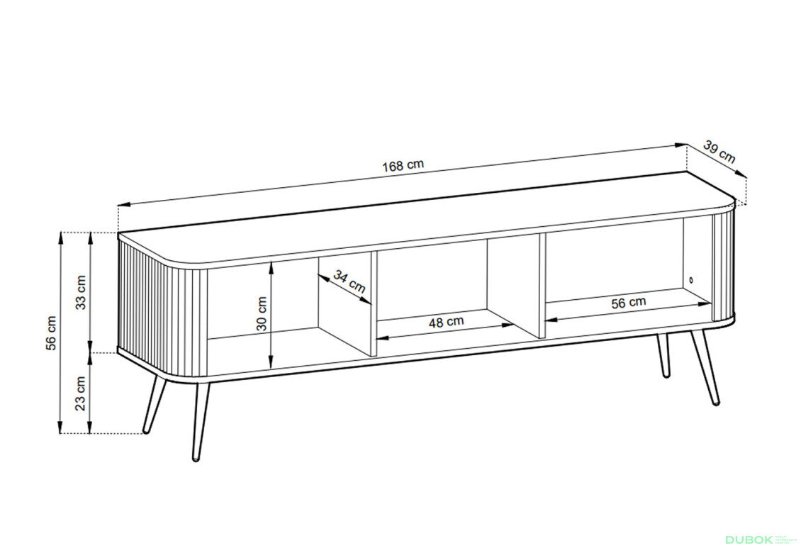 TV stolík RTV-168 čierny, čierne nohy Zova - Fotografia 5 Fotografia 5 - TV stolík RTV-168 čierny, čierne nohy Zova