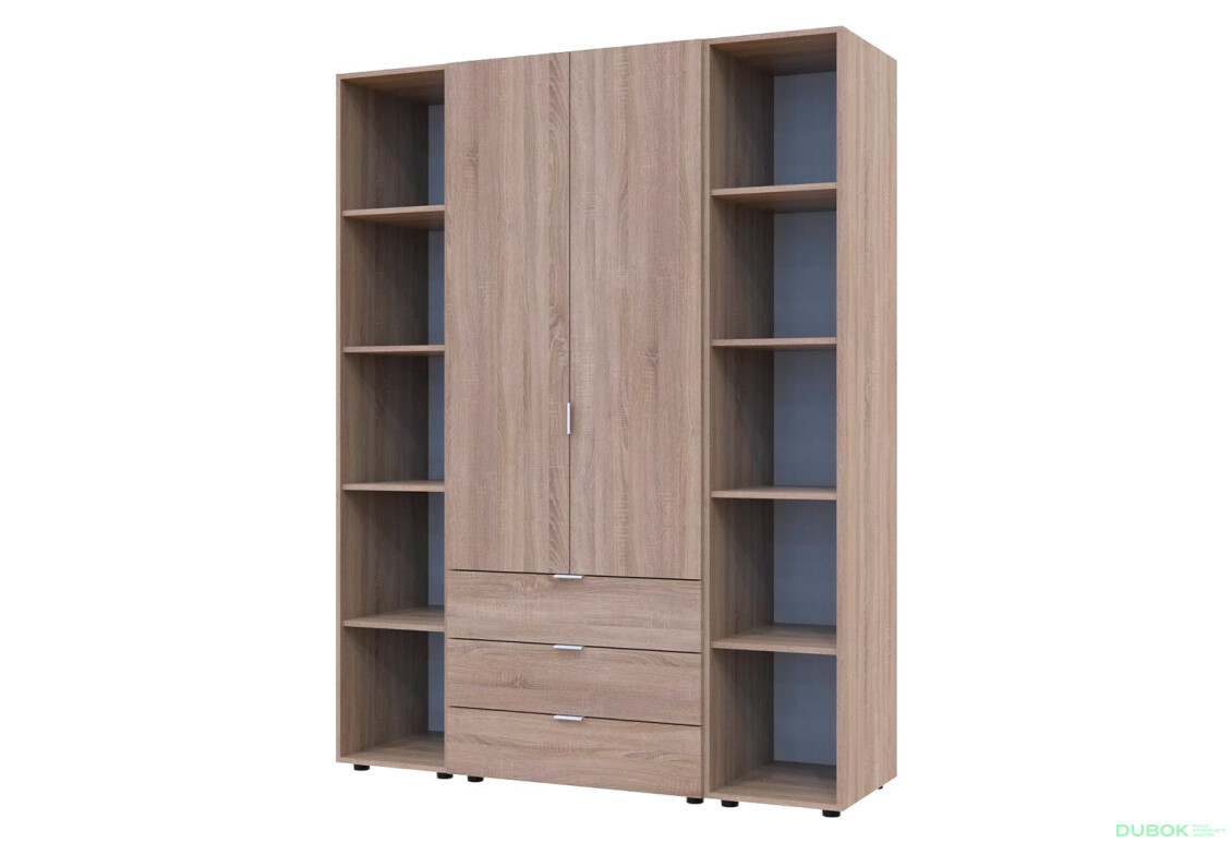 Skriňa dvojdverová s 2 regálmi Gelar 153.9 cm Dub sonoma