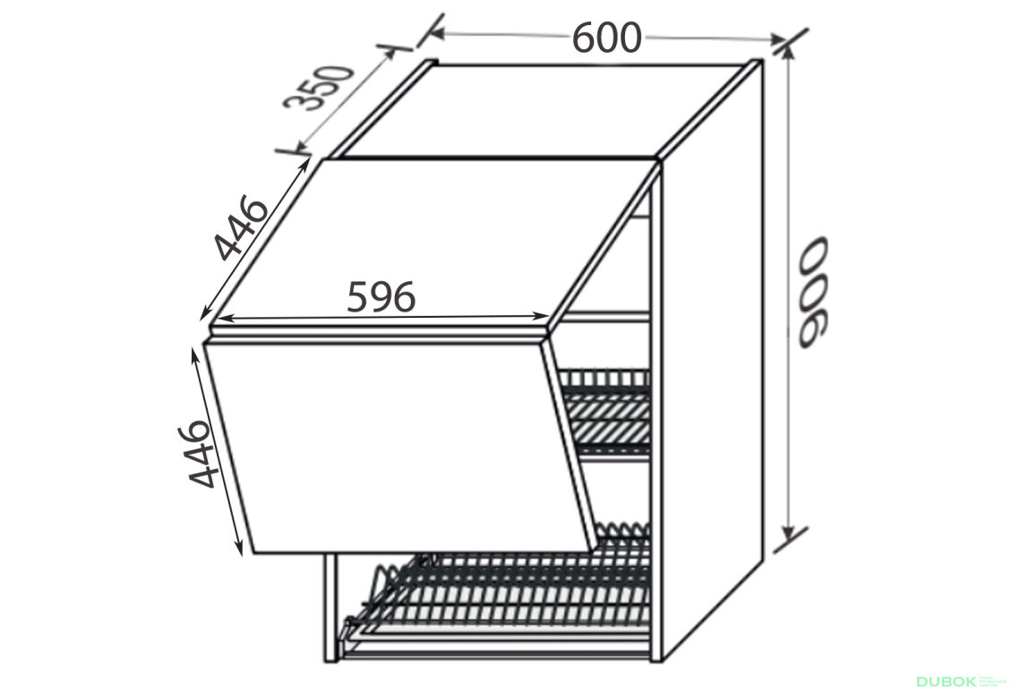 Fotografia 2 - Vrchný 60VS/900 2dv sušička Aventos Pro Blum+GTV Millenium Premium