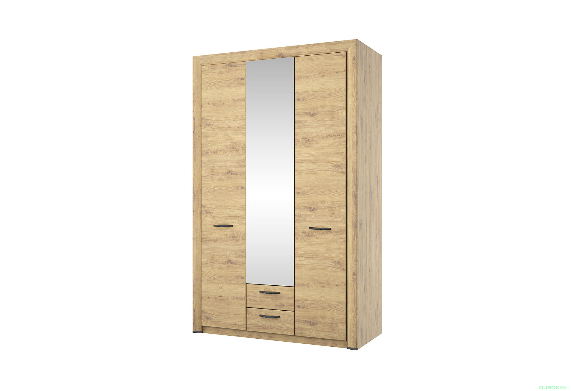 Skriňa trojdverová so zrkadlom a zásuvkami Sapori 135.8x217.1x60.3 cm Dub navarra - Fotografia 1 Fotografia 1 - Skriňa trojdverová so zrkadlom a zásuvkami Sapori 135.8x217.1x60.3 cm Dub navarra