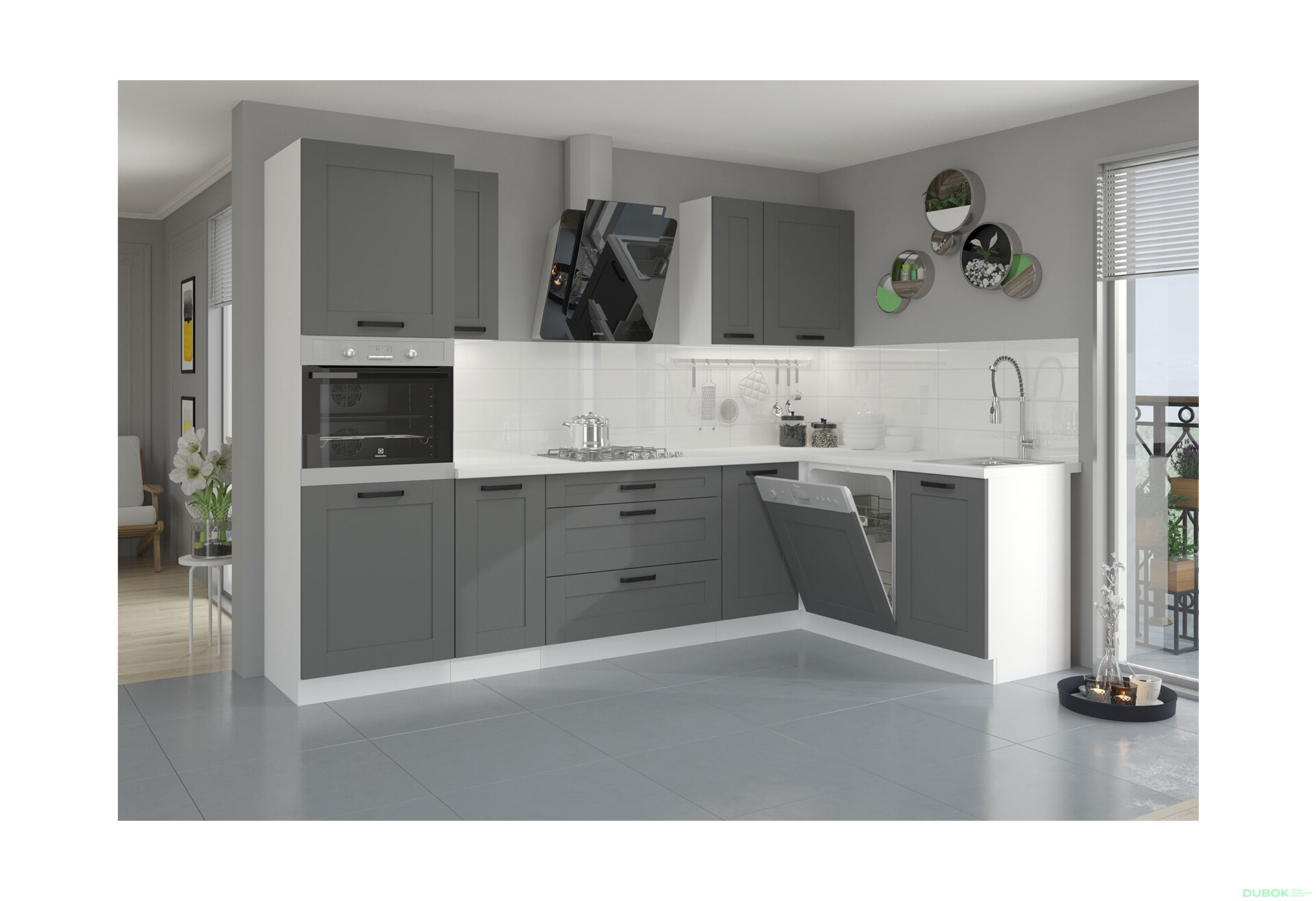 Fotografia 1 - Modulárna kuchyňa Luna biely / dust grey