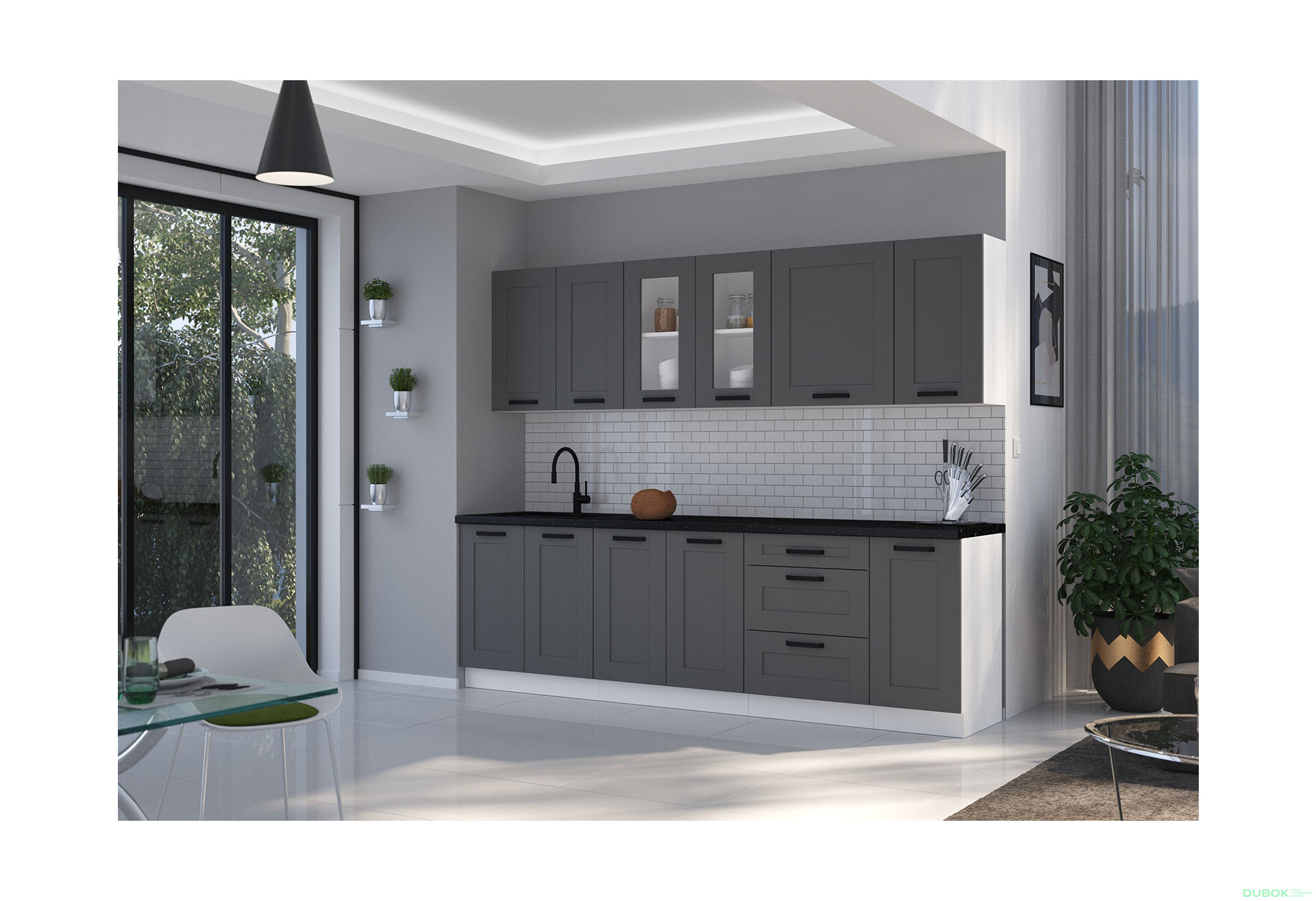 Fotografia 7 - Modulárna kuchyňa Luna biely / dust grey