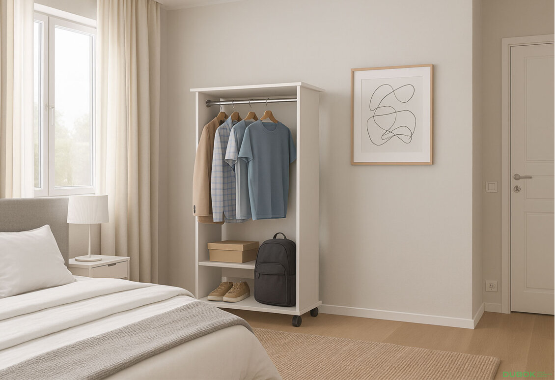 Fotografia 1 - Garderóbny stojan s tyčou D2 85 cm Biela