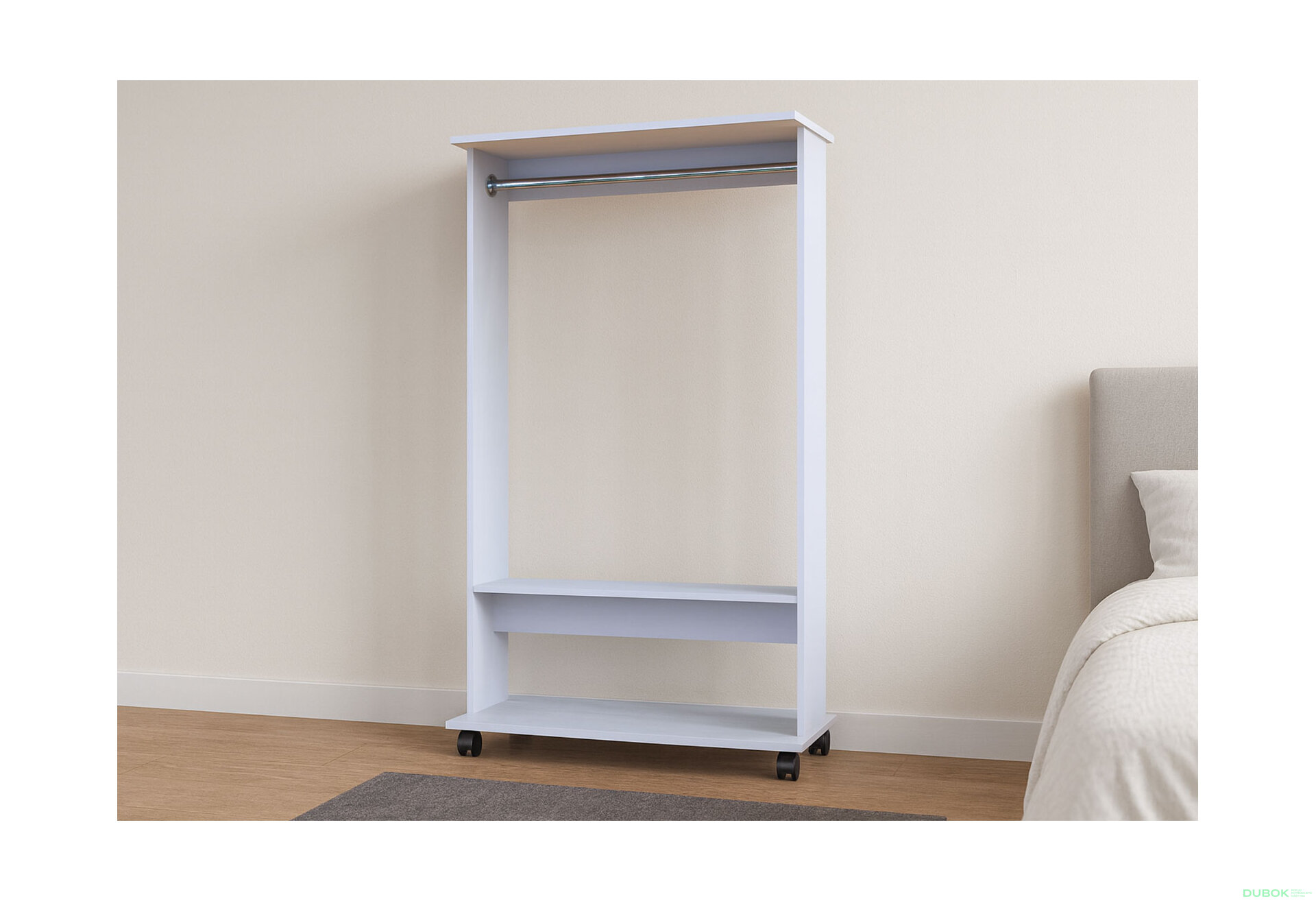 Fotografia 5 - Garderóbny stojan s tyčou D2 85 cm Biela