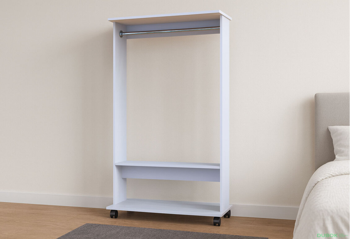 Fotografia 5 - Garderóbny stojan s tyčou D2 85 cm Biela