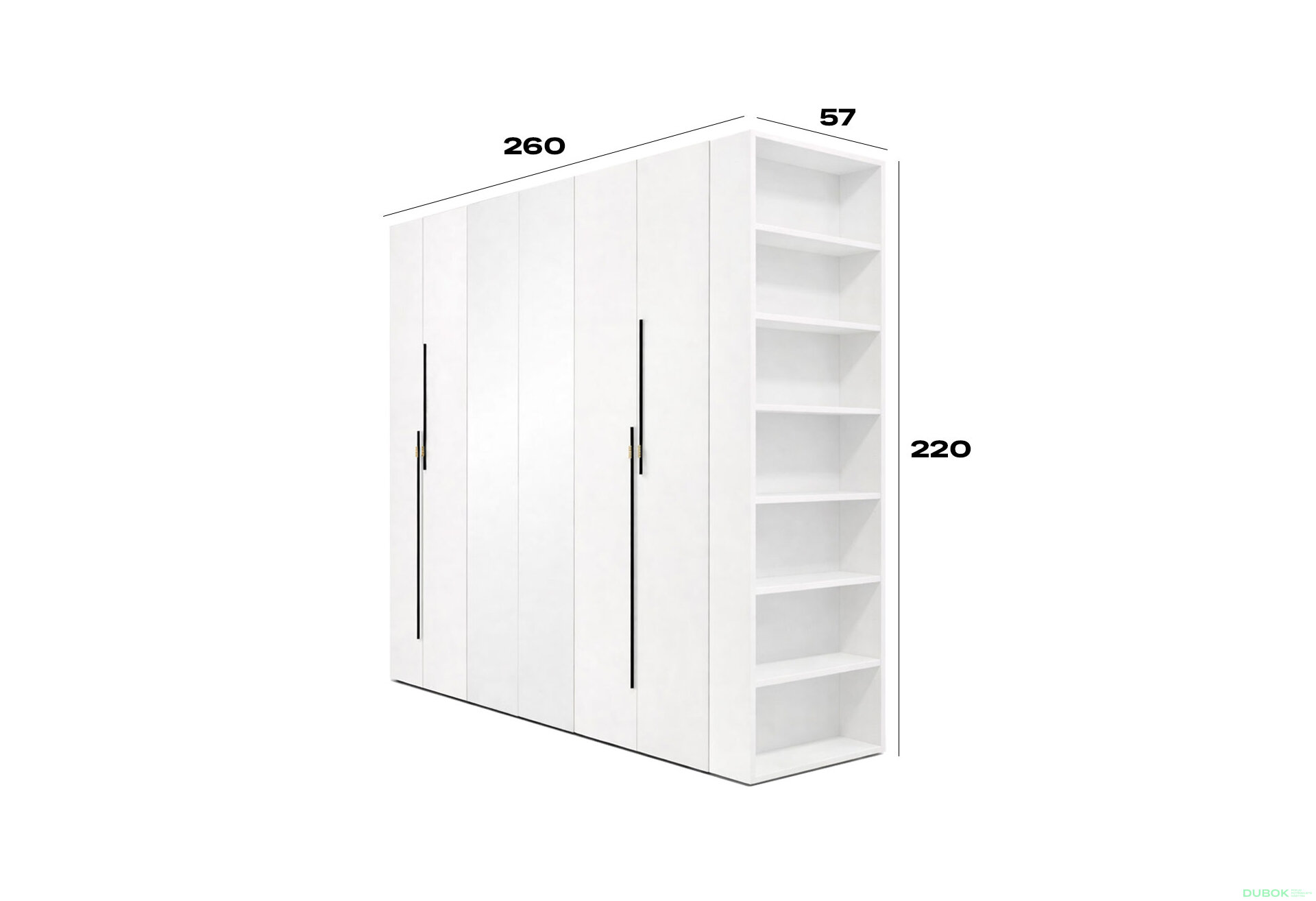 Fotografia 3 - Skriňa 6D 260 cm so zrkadlom nymphaea alba Space