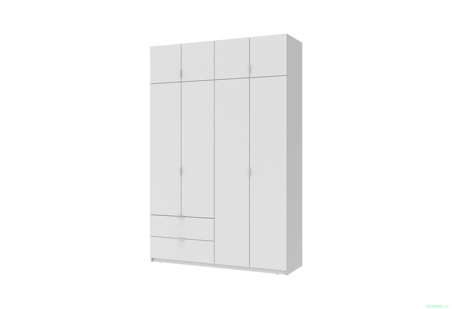 Skriňa štvordverová Lukas 160 cm Biela - Fotografia 1 Fotografia 1 - Skriňa štvordverová Lukas 160 cm Biela