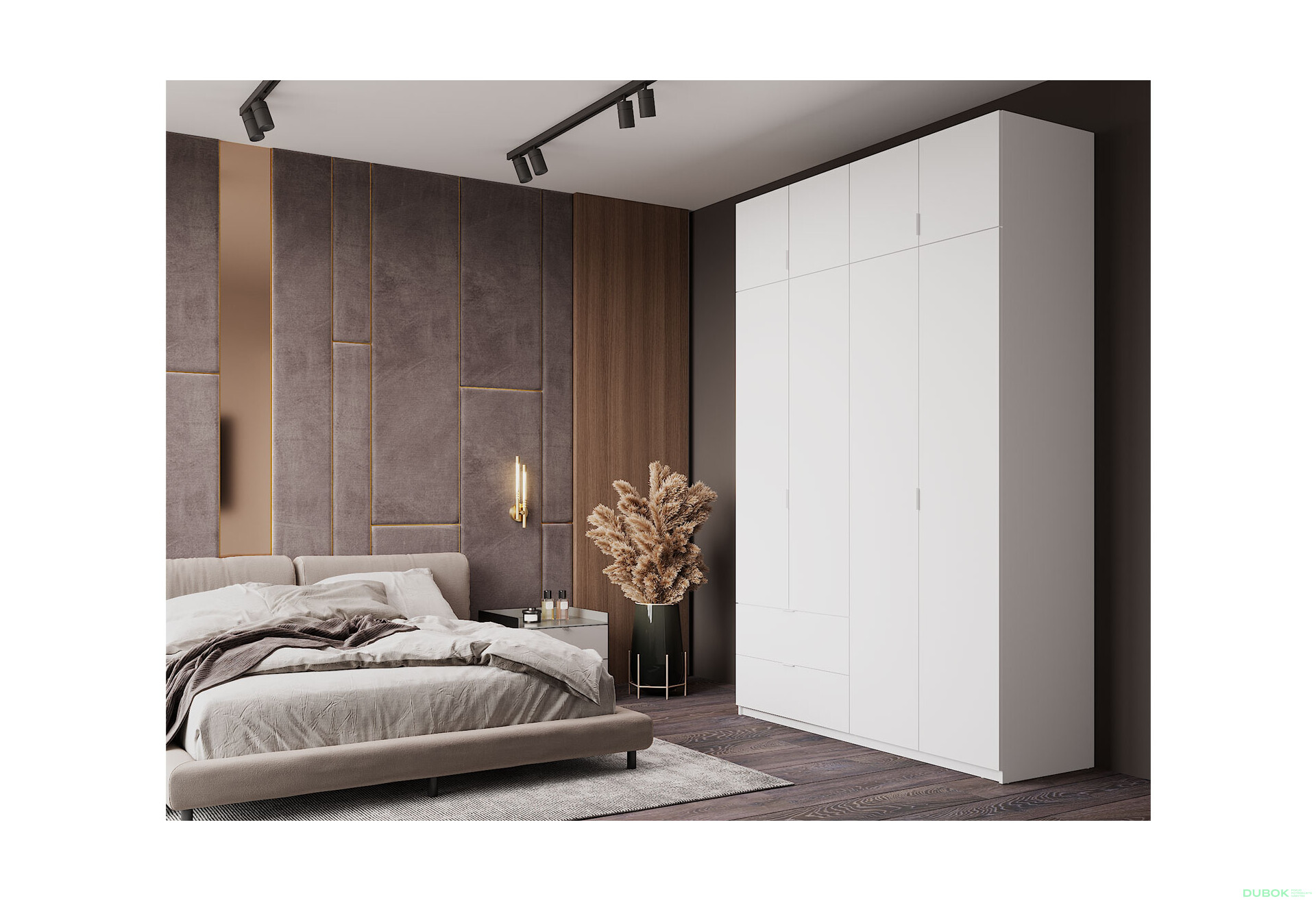 Skriňa štvordverová Lukas 160 cm Biela - Fotografia 2 Fotografia 2 - Skriňa štvordverová Lukas 160 cm Biela