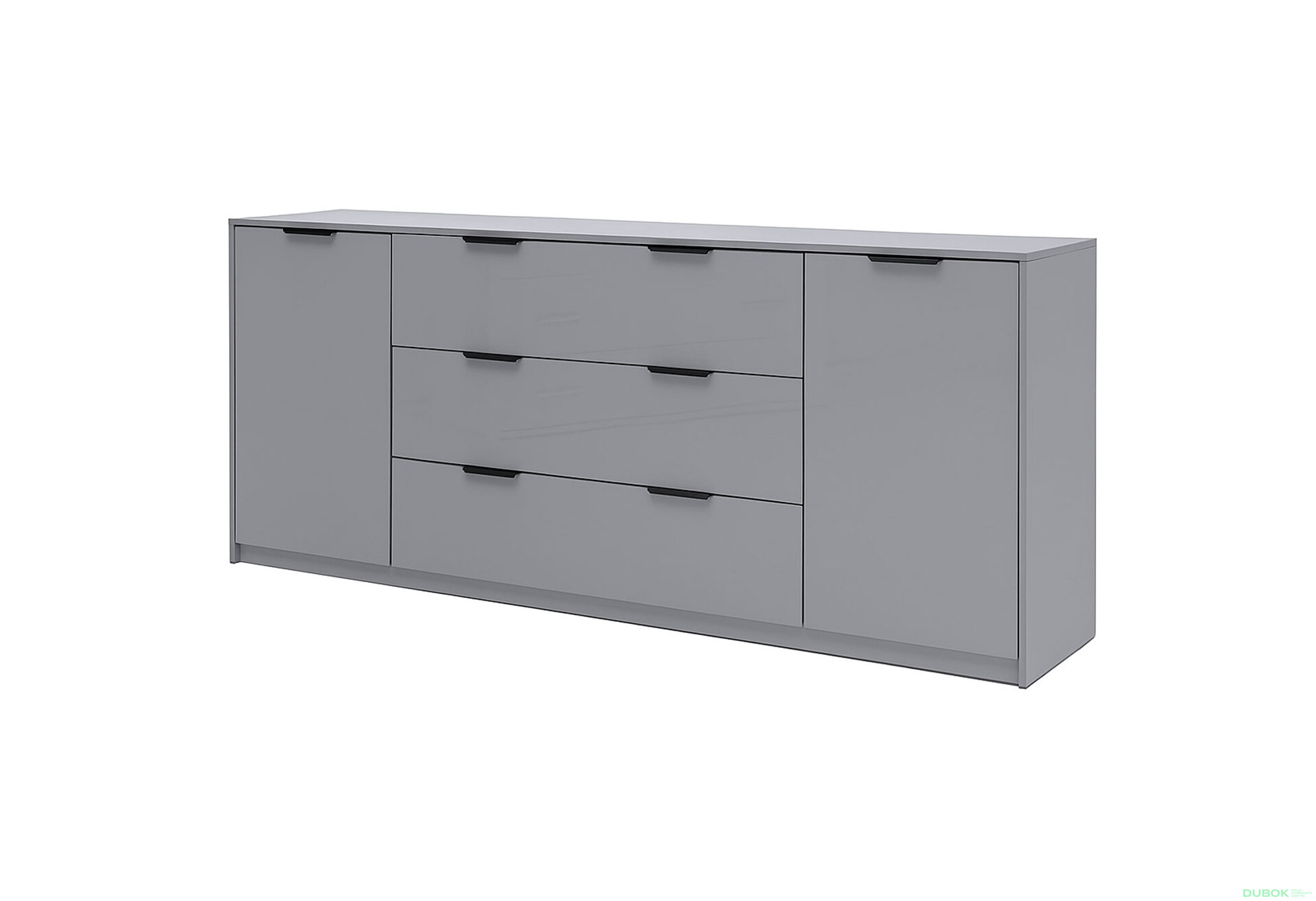 Fotografia 1 - Komoda Roma Color 2 dvere 3 šírky 2,0 m lesklá sivá láva