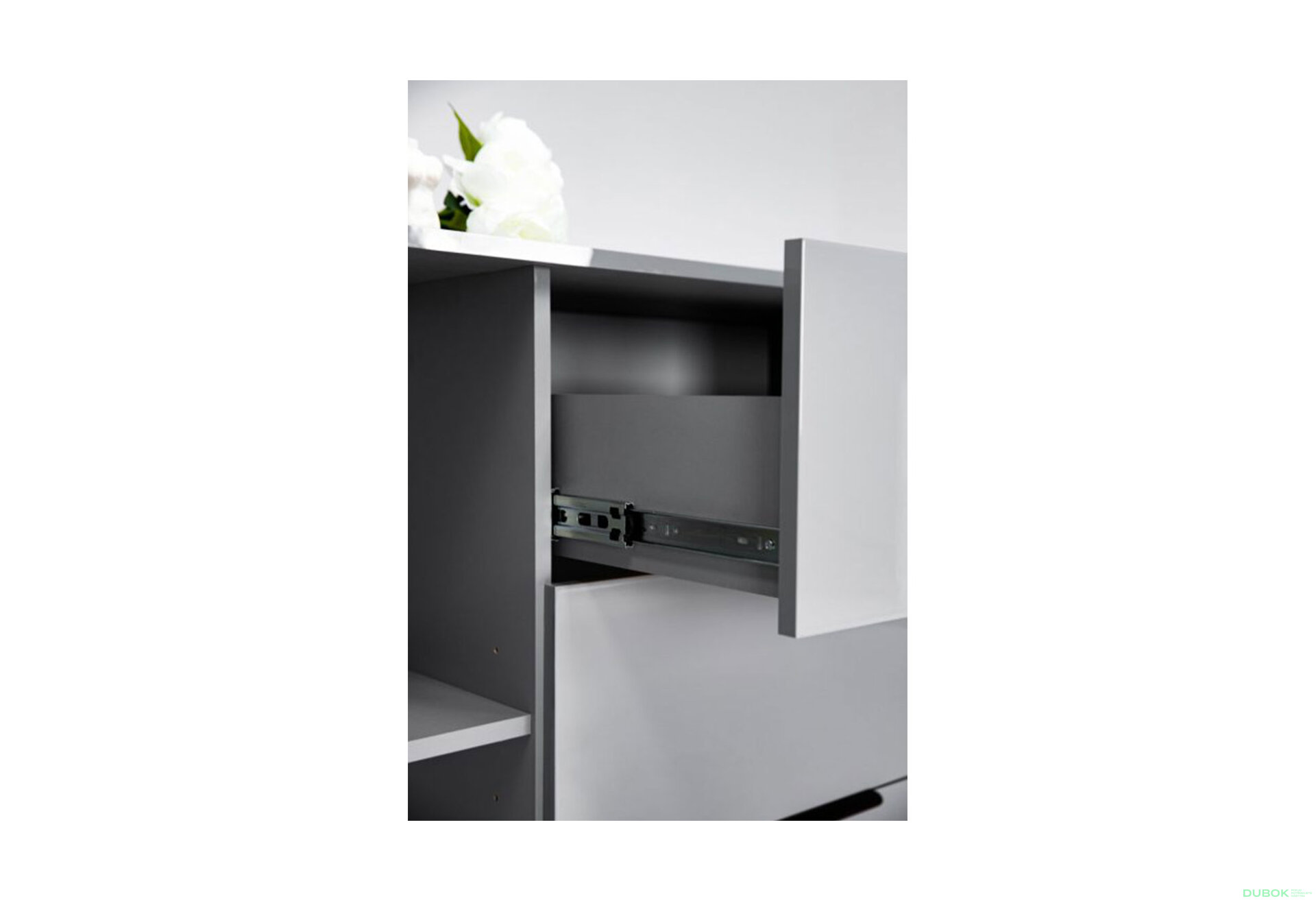 Fotografia 5 - Komoda Roma Color 2 dvere 3 šírky 2,0 m lesklá sivá láva