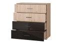 Fotografia 3 - Komoda 4S Bari san remo sand / čierny lesk Idczak meble