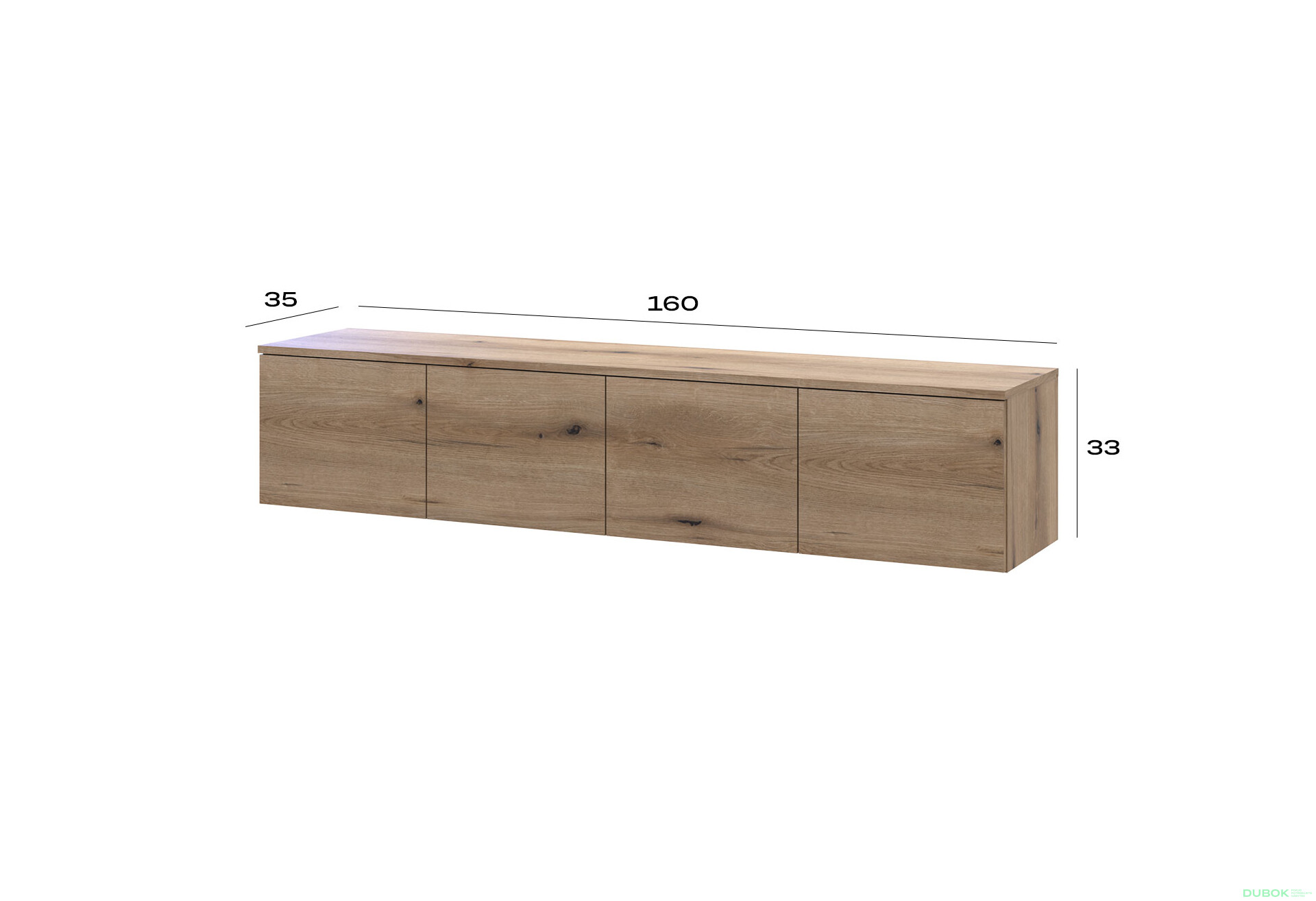 Fotografia 5 - TV stolík Levía dub evoke 4dv 160x35x33