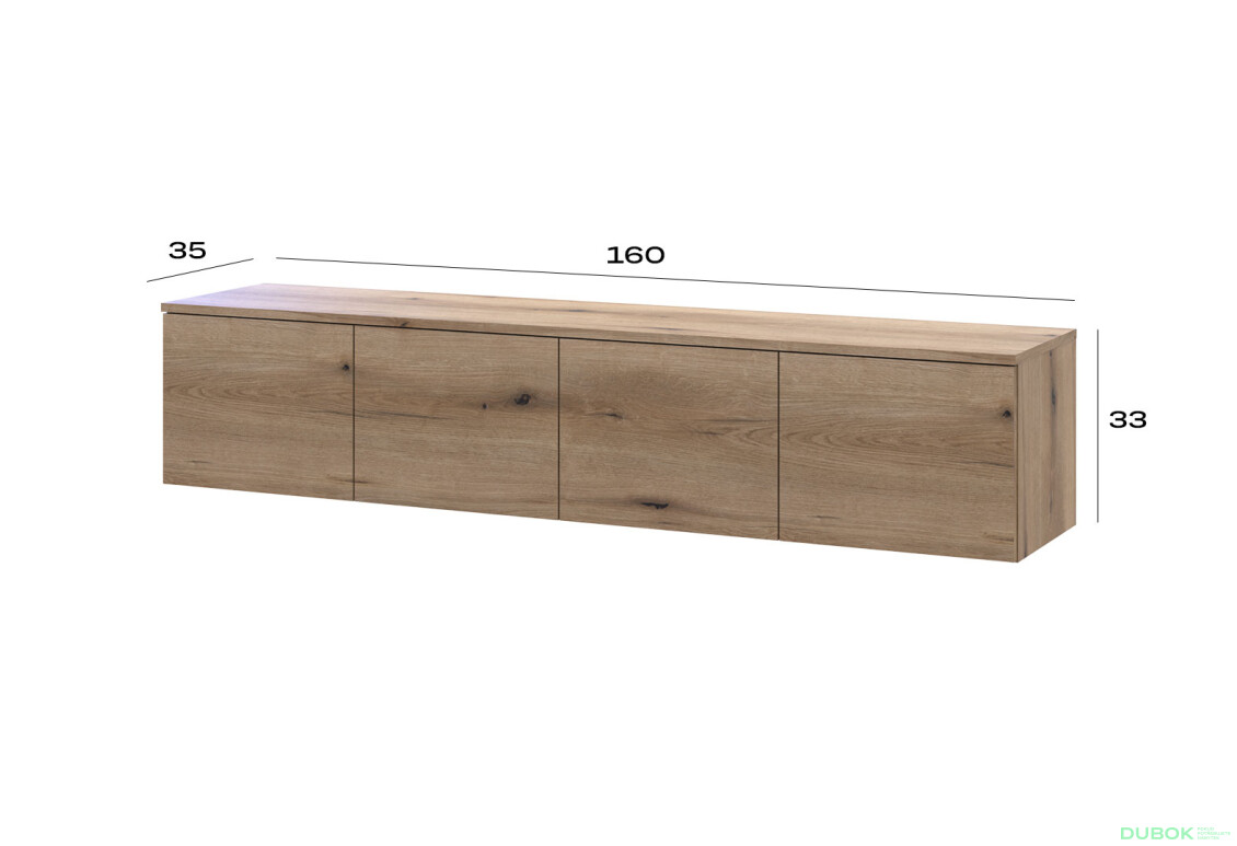 Fotografia 5 - TV stolík Levía dub evoke 4dv 160x35x33