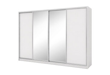 Skriňa s posuvnými dverami 2400x3000x600 2DTD 2 zrkadlá nymphea alba, profil strieborný
