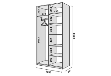Modul №2 Š-1000*2050 DTD 18 mm antracit Fotografia Modul №2 Š-1000*2050 DTD 18 mm antracit