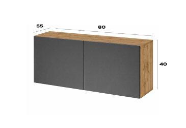 Fotografia Nadstavec na skriňu 80 cm dub apalačský / grafit