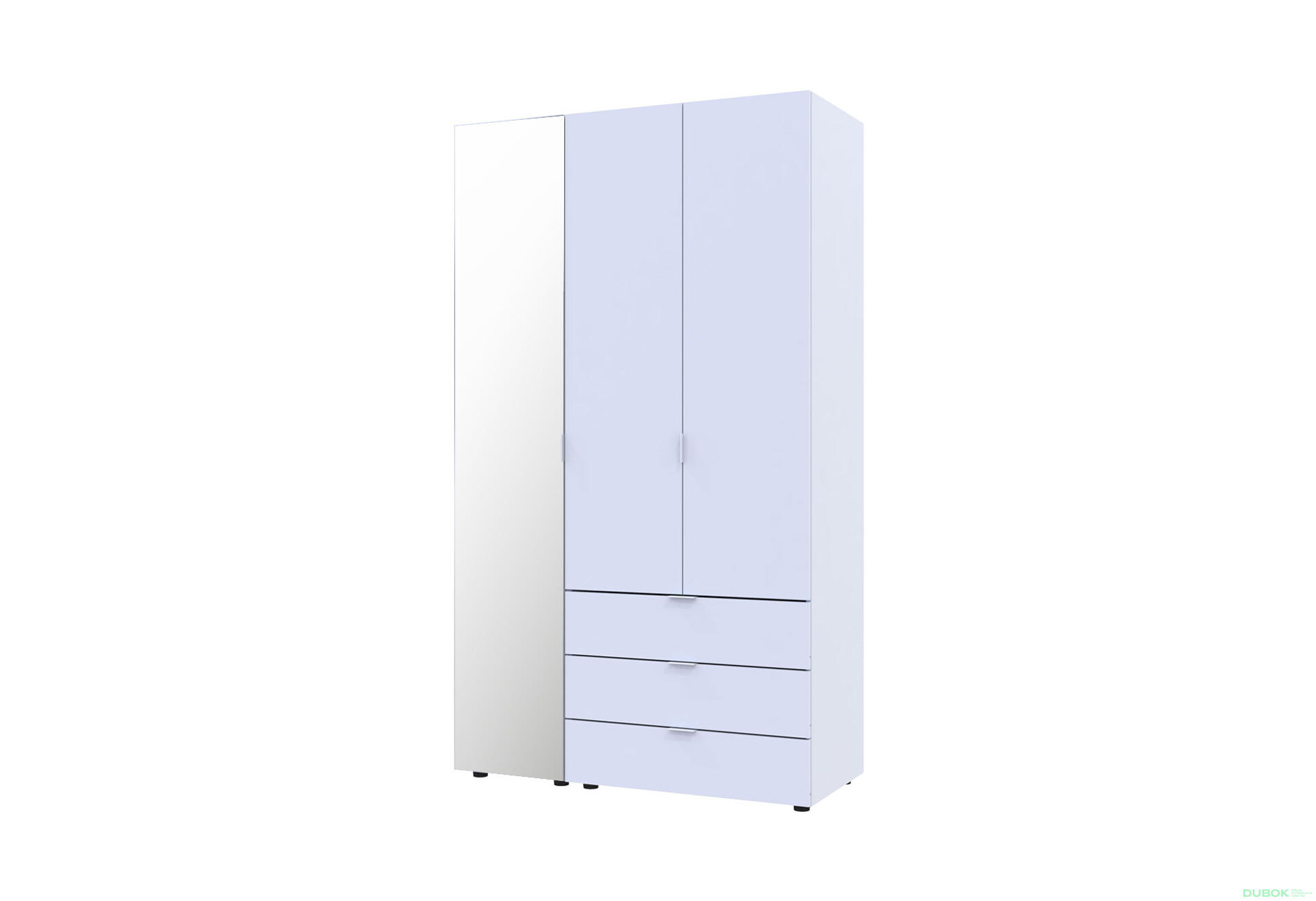 Skriňa trojdverová so zrkadlom Gelar 116.5 cm Biela - Fotografia 1 Fotografia 1 - Skriňa trojdverová so zrkadlom Gelar 116.5 cm Biela