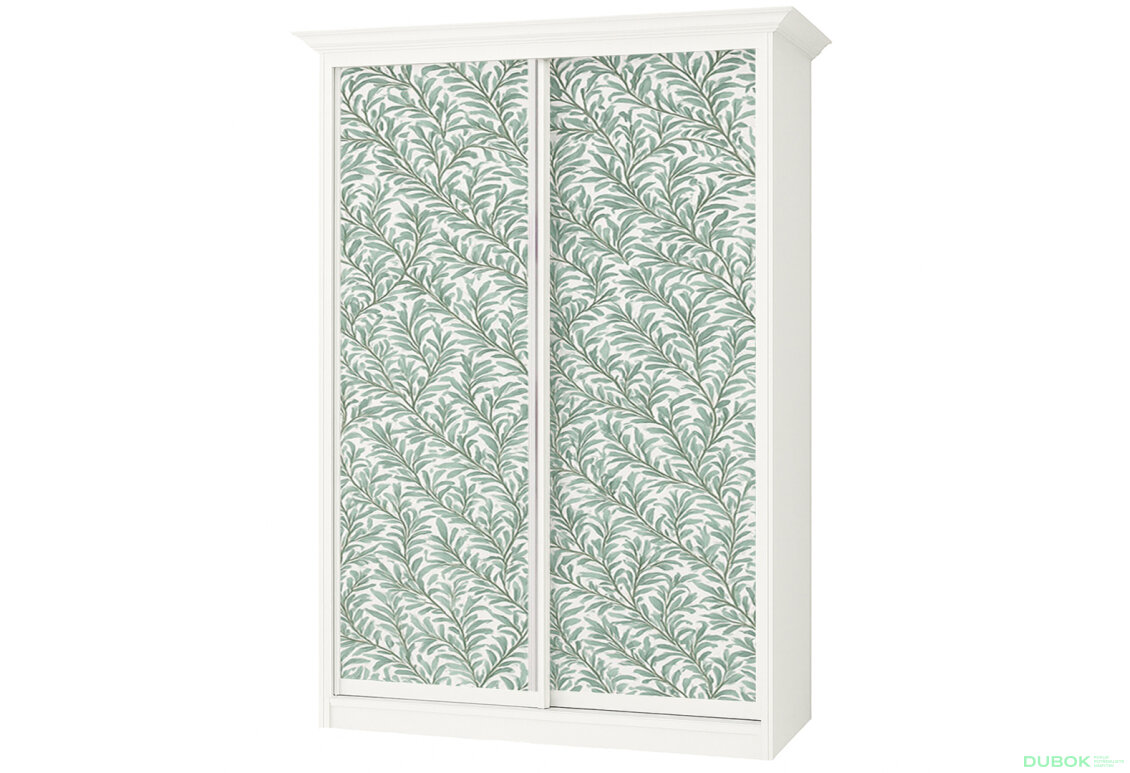 Skriňa Rim-Veneziano 2D 1,8 m biela s rímsou, fasádami Fototlač F2001 