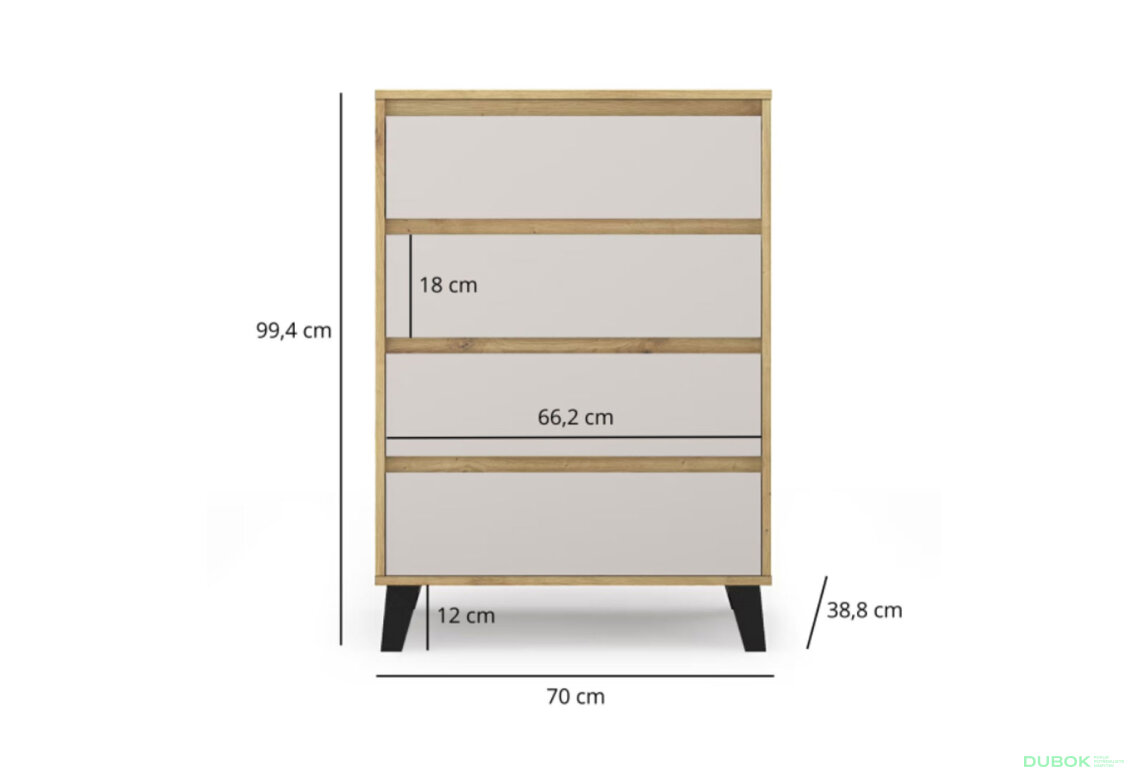 Fotografia 6 - Komoda Borg 4s/70 dub artisan / kašmír