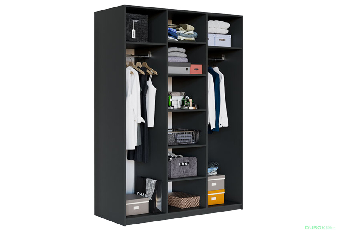 Skriňa 3 DTD 150 antracit/biely, korpus antracit BL Módulná skriňa Modus - Fotografia 2 Fotografia 2 - Skriňa 3 DTD 150 antracit/biely, korpus antracit BL Módulná skriňa Modus