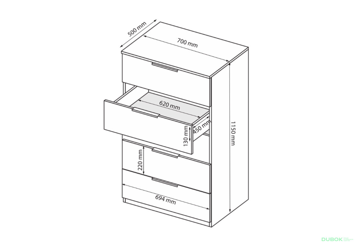 Fotografia 7 - Komoda 5š, kašmírový lesk Lori