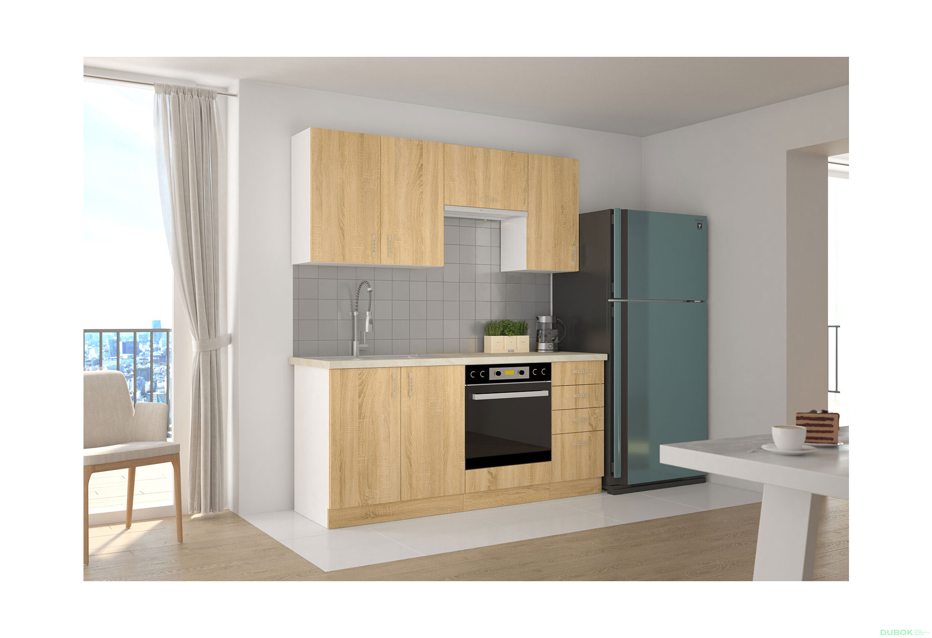 Fotografia 3 - Modulárna kuchyňa Sara biela / dub sonoma