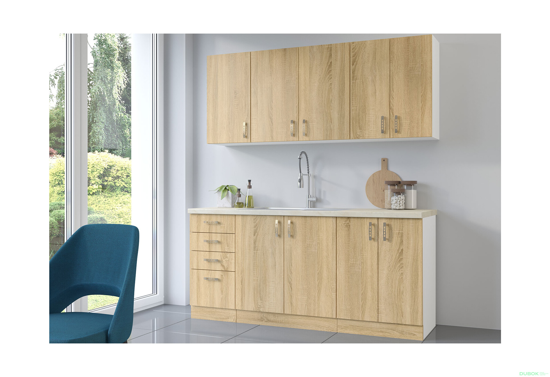 Fotografia 4 - Modulárna kuchyňa Sara biela / dub sonoma