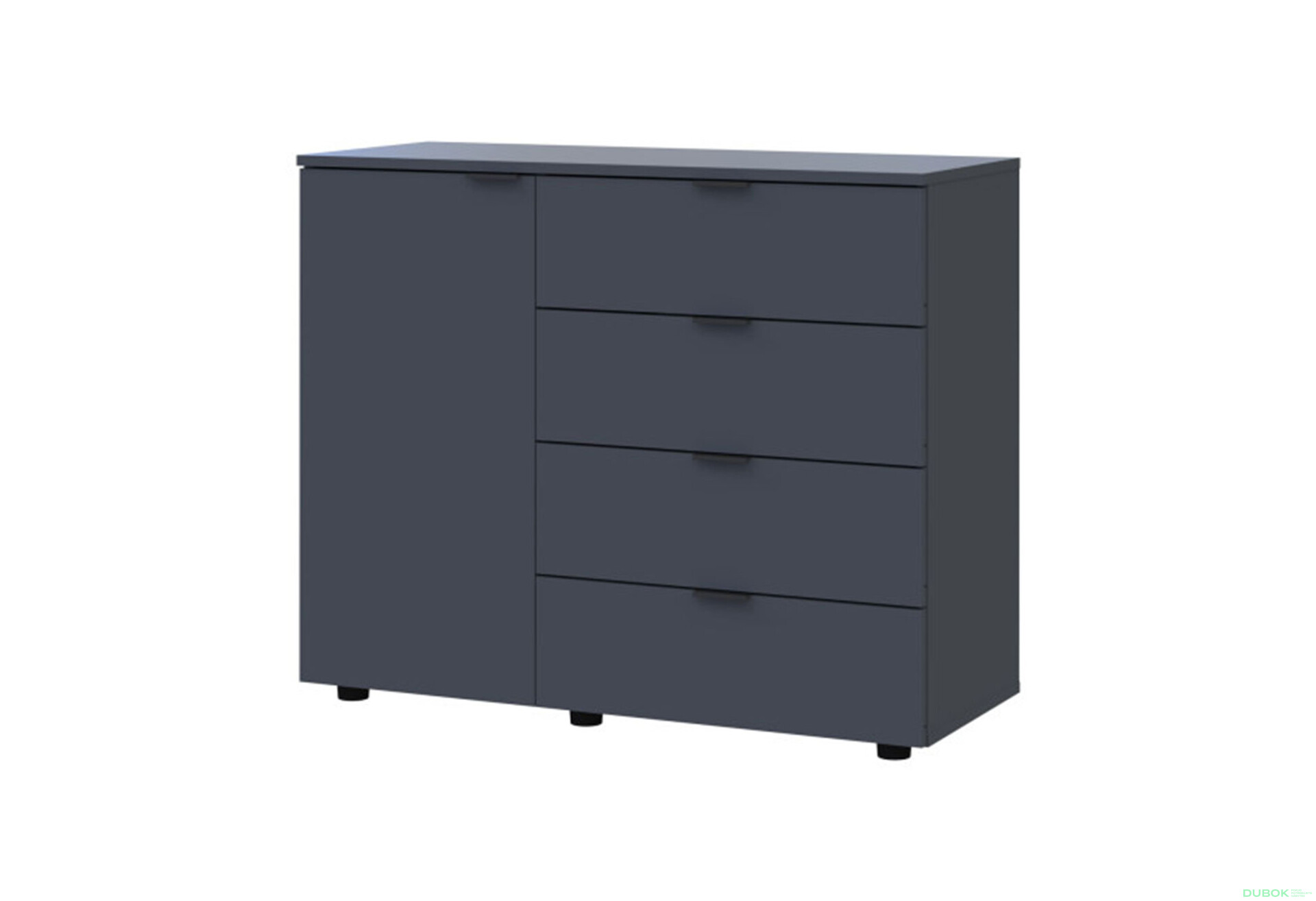 Komoda s dvierkami a 4 zásuvkami GC1 100 cm Gelar Grafit - Fotografia 1 Fotografia 1 - Komoda s dvierkami a 4 zásuvkami GC1 100 cm Gelar Grafit