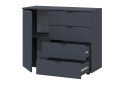 Komoda s dvierkami a 4 zásuvkami GC1 100 cm Gelar Grafit - Fotografia 2 Fotografia 2 - Komoda s dvierkami a 4 zásuvkami GC1 100 cm Gelar Grafit