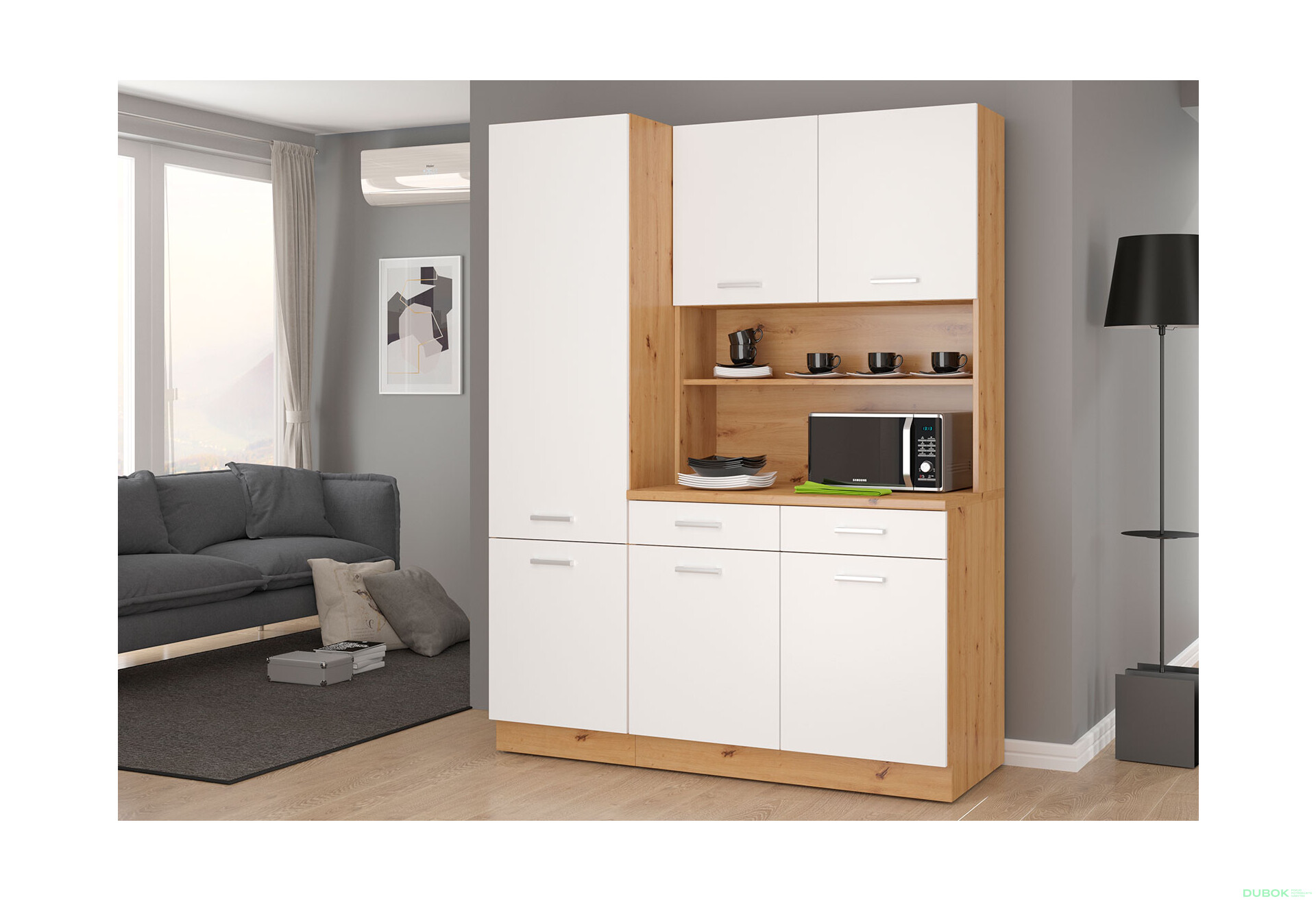 Fotografia 1 - Modulárna kuchyňa Maria Artisan / Biely, pracovná doska Artisan