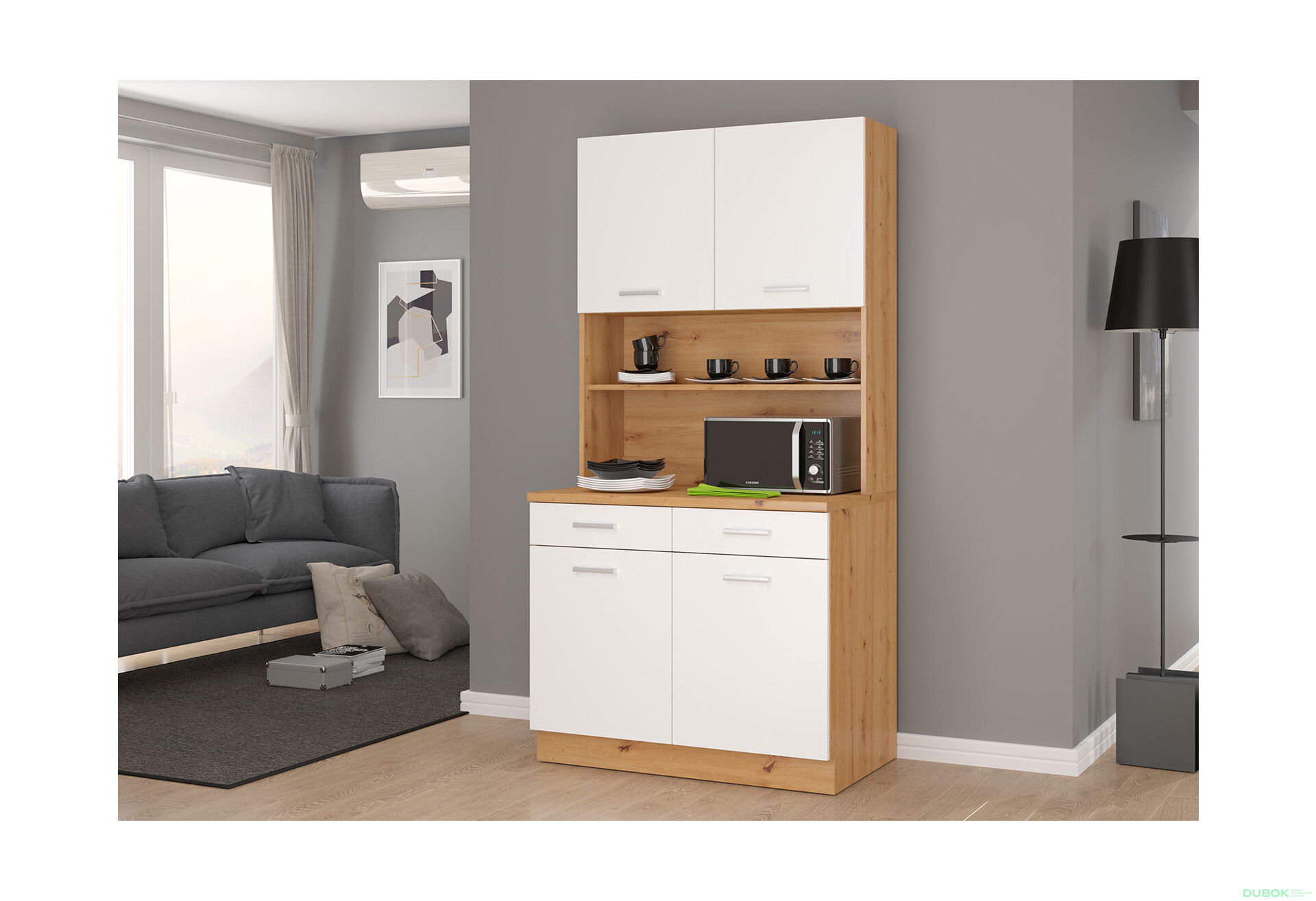 Fotografia 2 - Modulárna kuchyňa Maria Artisan / Biely, pracovná doska Artisan