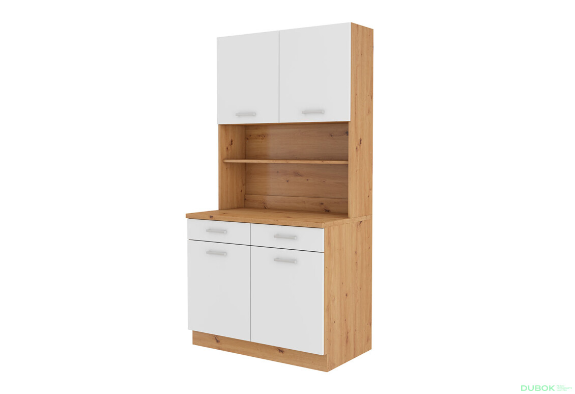 Skriňa 1.0 m Maria Artisan / Biely, pracovná doska Artisan