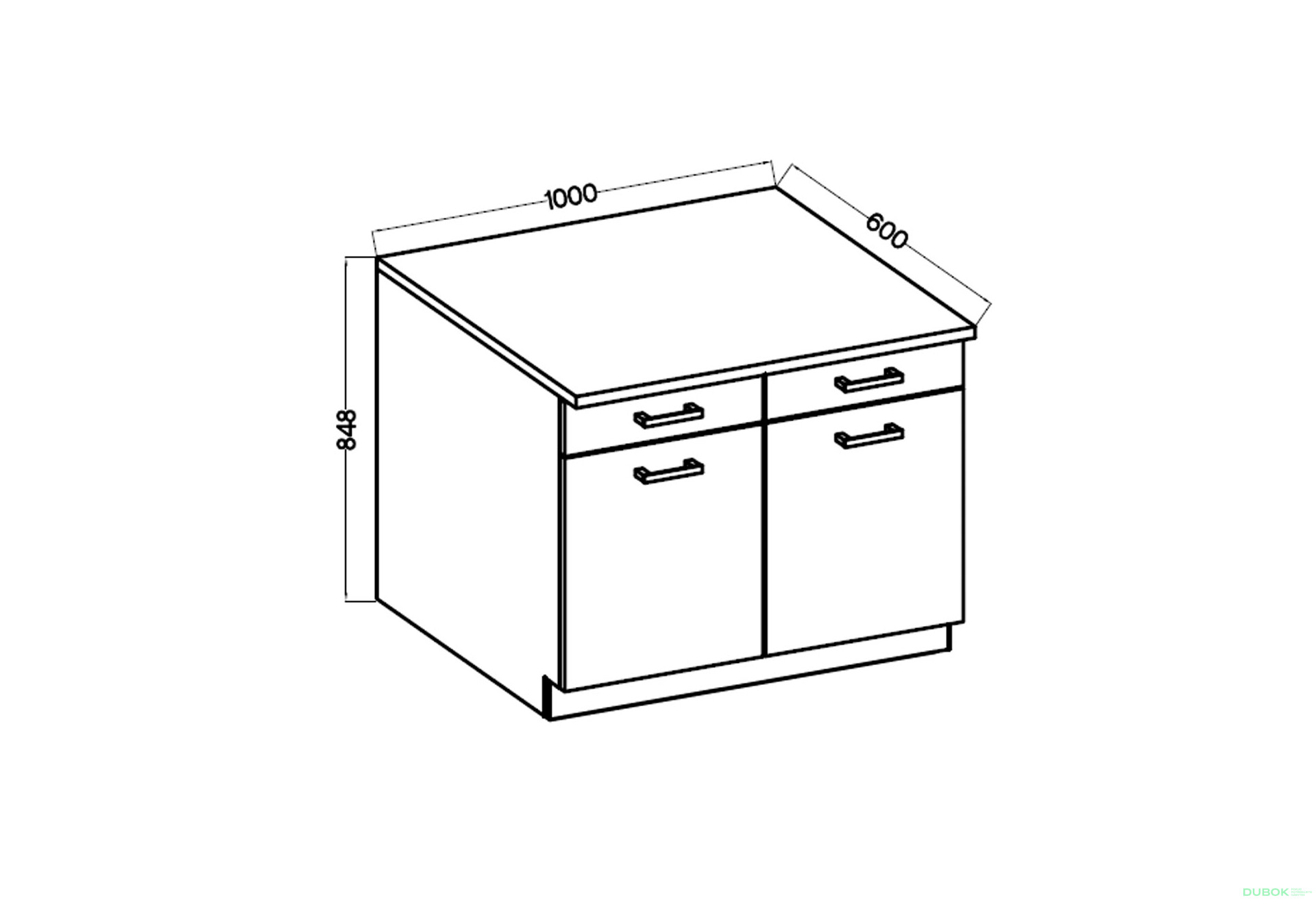 Fotografia 7 - Skriňa 1.0 m Maria Artisan / Biely, pracovná doska Artisan
