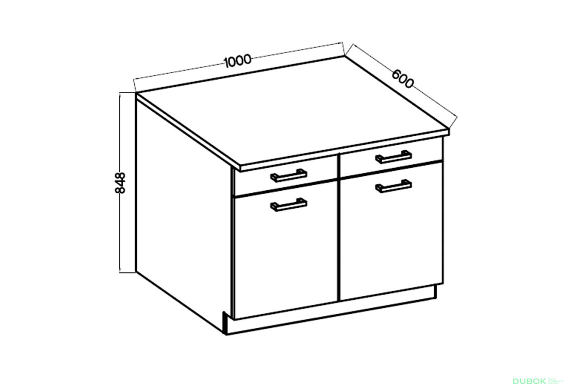 Fotografia 7 - Skriňa 1.0 m Maria Artisan / Biely, pracovná doska Artisan