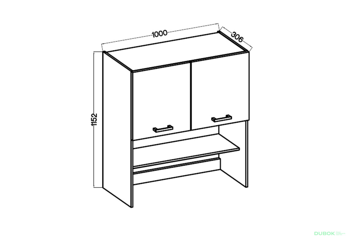 Fotografia 5 - Skriňa 1.0 m Maria Artisan / Biely, pracovná doska Artisan