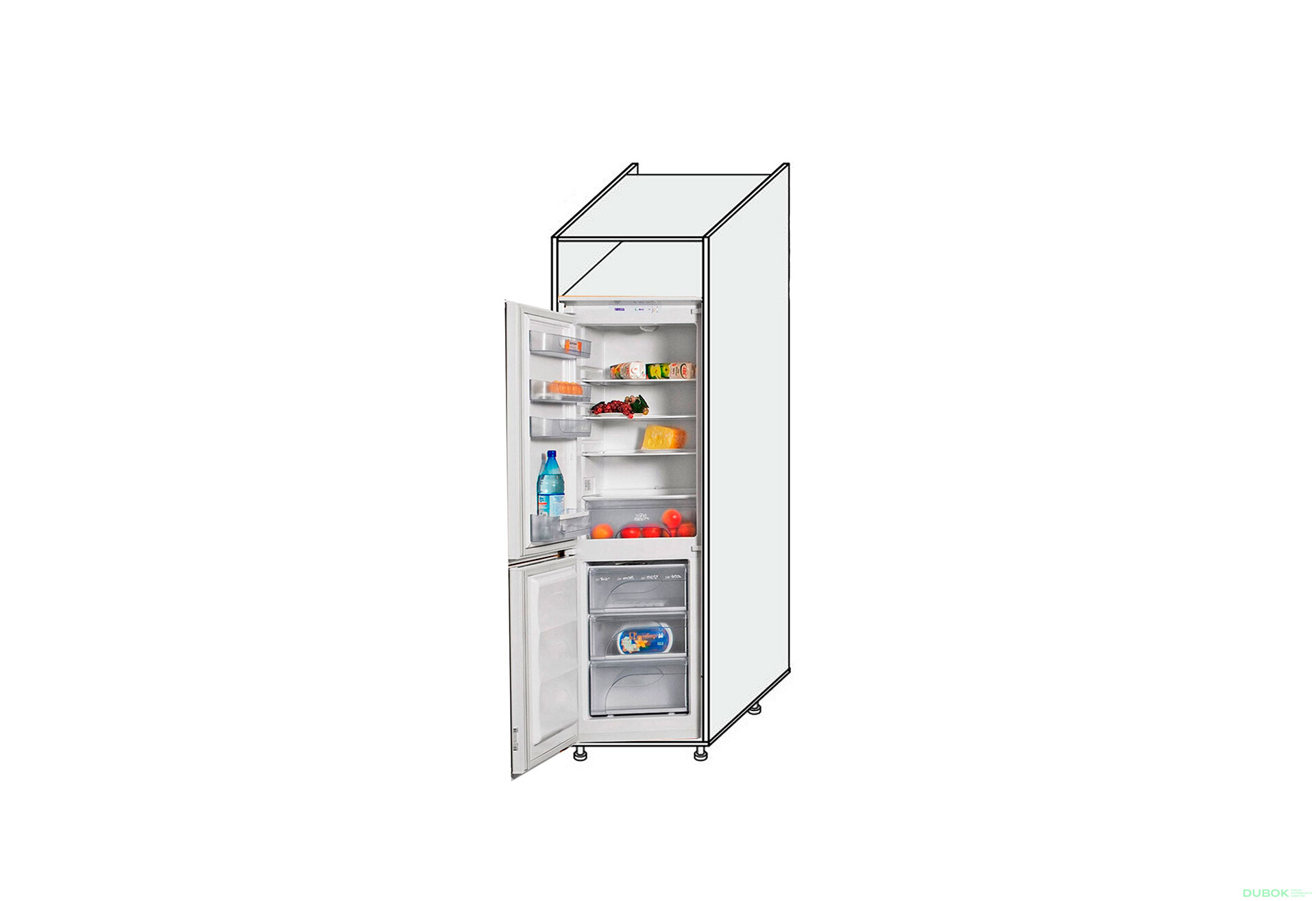 Korpus Penál 60PХ Chladnička Pro Blum 2140mm - Fotografia 1 Fotografia 1 - Korpus Penál 60PХ Chladnička Pro Blum 2140mm
