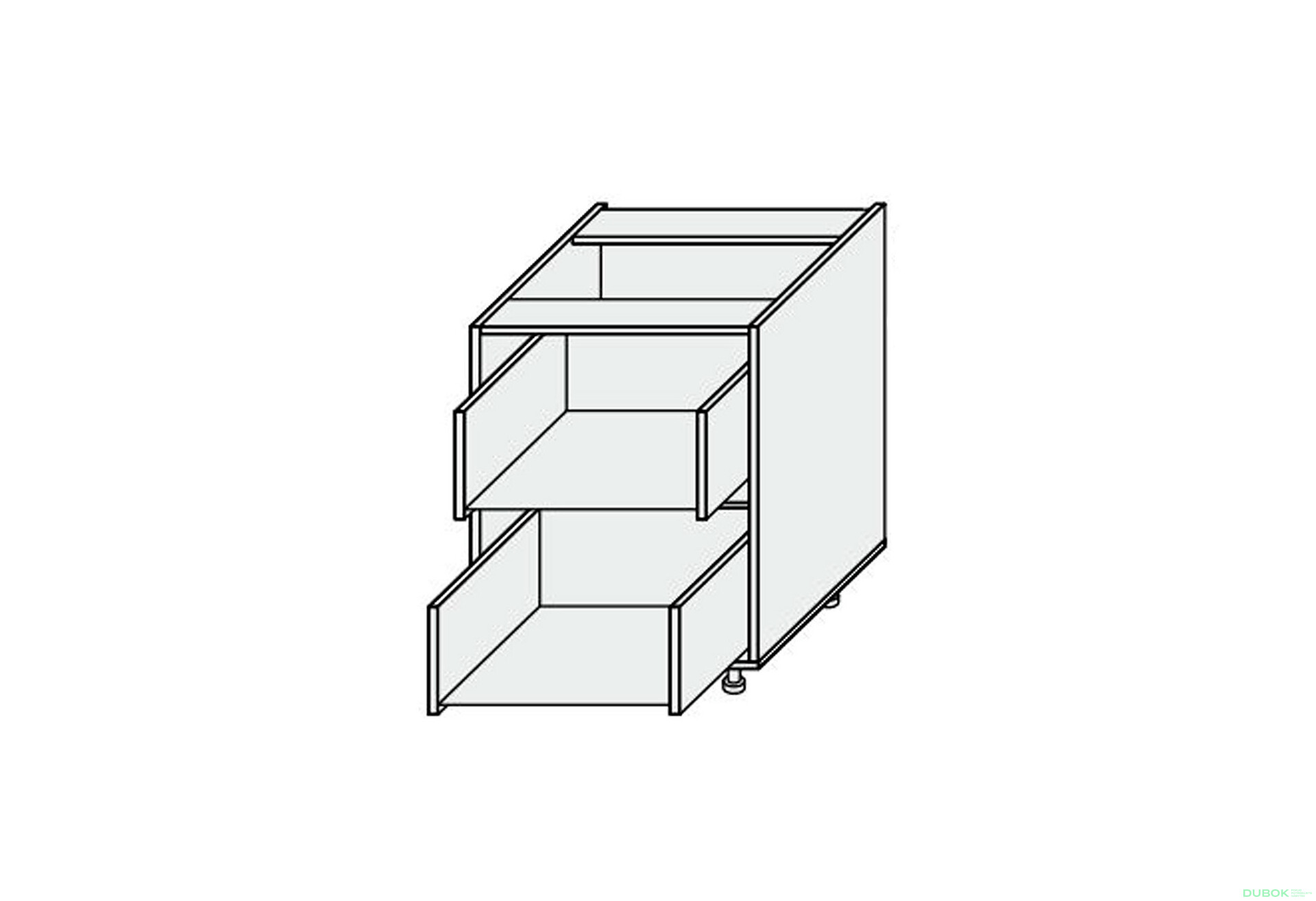 Fotografia 1 - Korpus 90N 2šx Pro Hettich 820mm