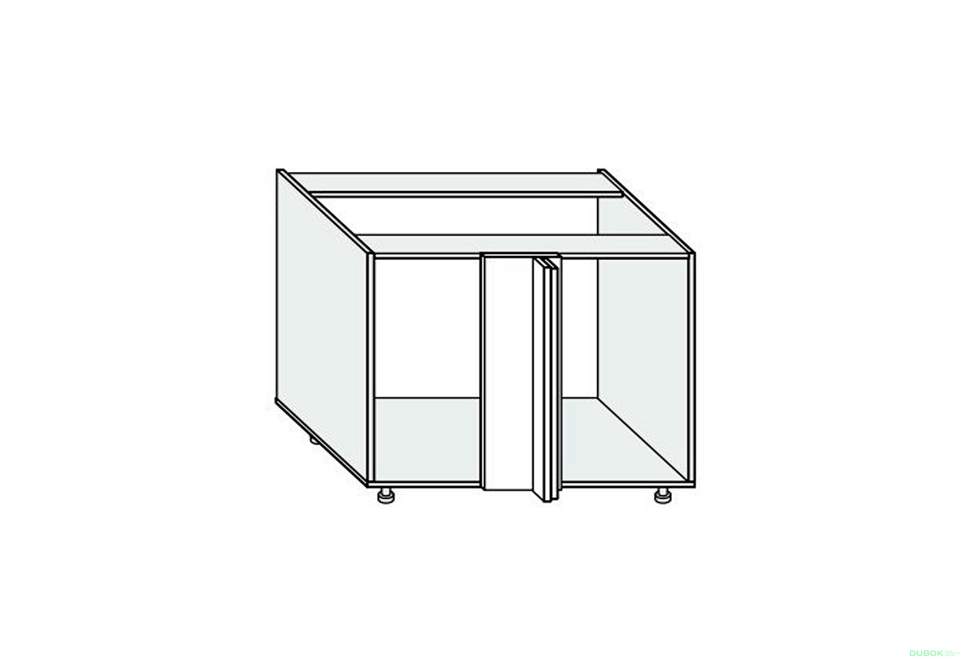 Fotografia 1 - Korpus KutN 90° 1dv 1050x650 Pro Blum 820mm