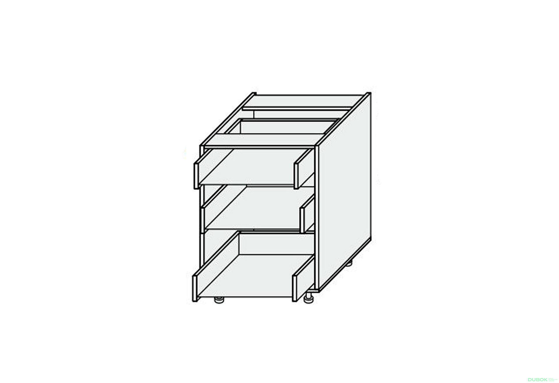 Fotografia 1 - Korpus 40N 3šx Pro Hettich 820mm