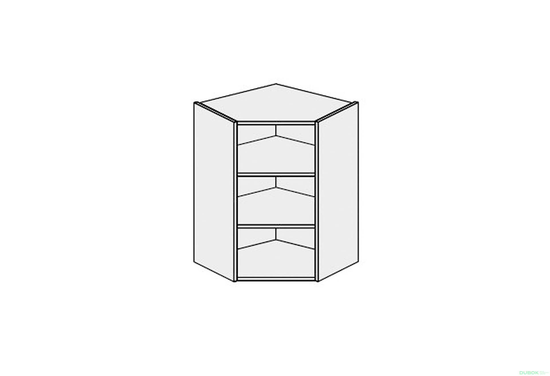 Fotografia 1 - Korpus KutV 45° 1dvere 650x650 Pre Blum 720mm