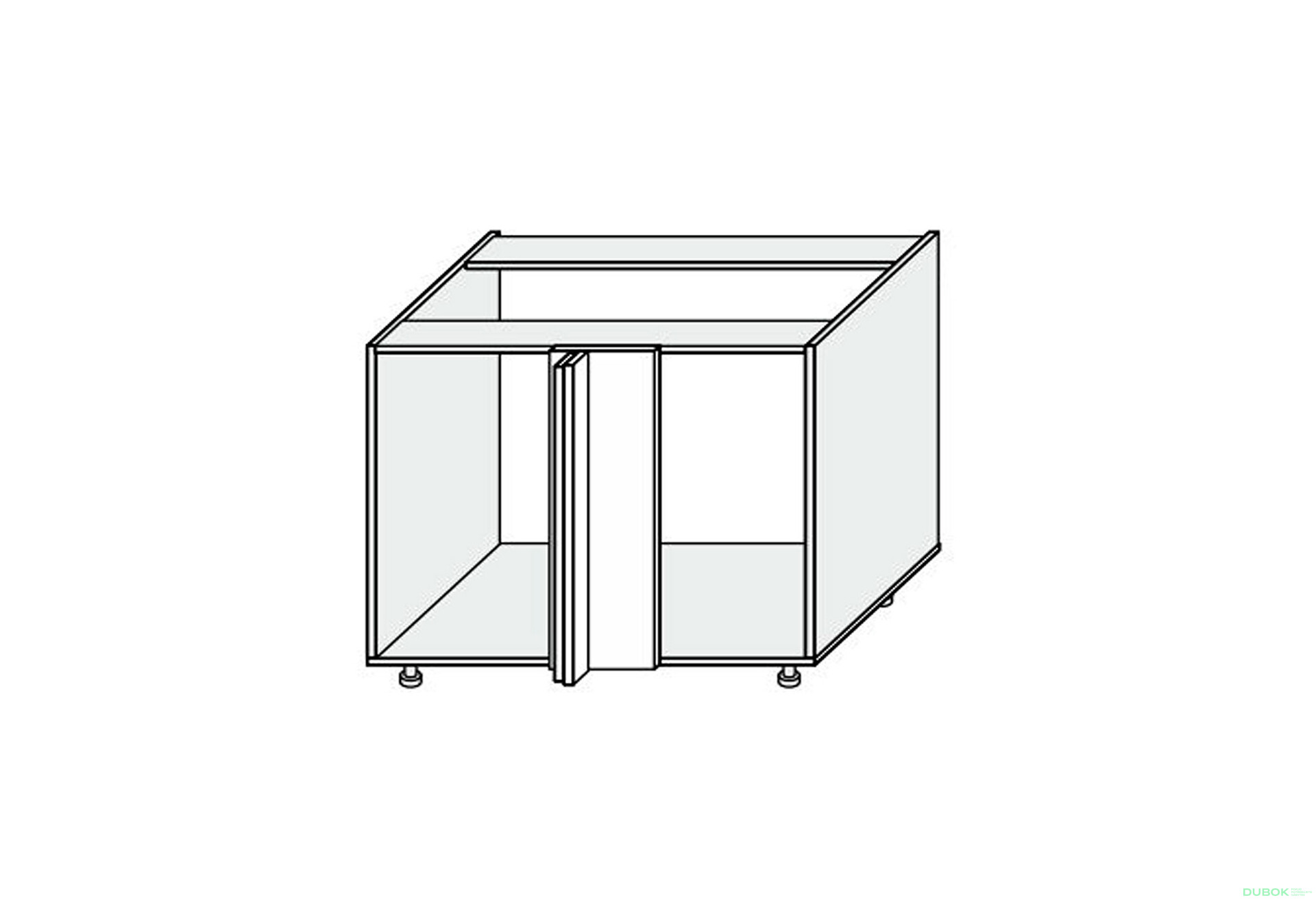 Korpus Roh N 90° 1dvere 1050x650 820mm - Fotografia 1 Fotografia 1 - Korpus Roh N 90° 1dvere 1050x650 820mm