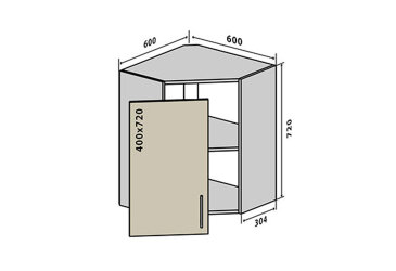 V14 Rohová skrinka 1D Sonata Luxe