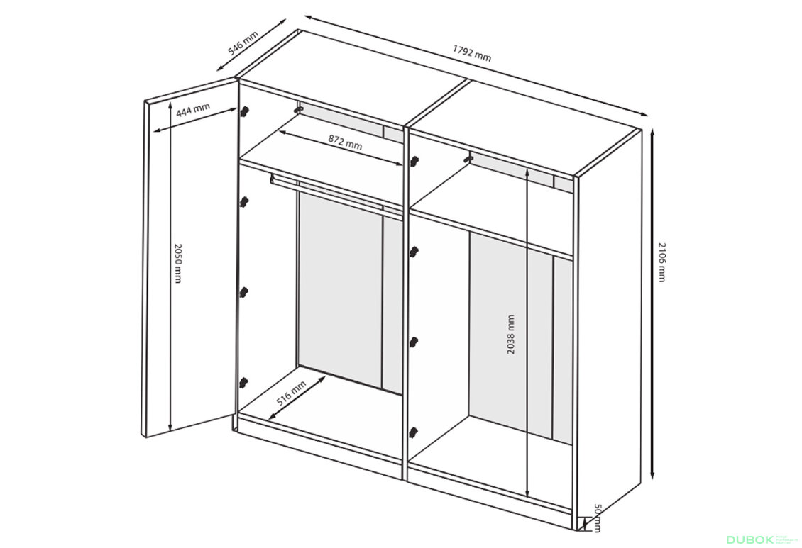 Fotografia 7 - Skriňa 4D bez zrkadiel, kašmírový lesk Lori