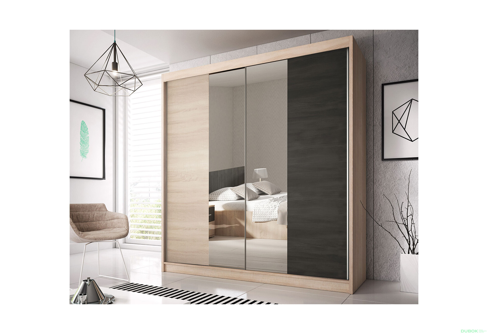 Fotografia 2 - Séria do spálne Wenecja dub sonoma / dub canterbury