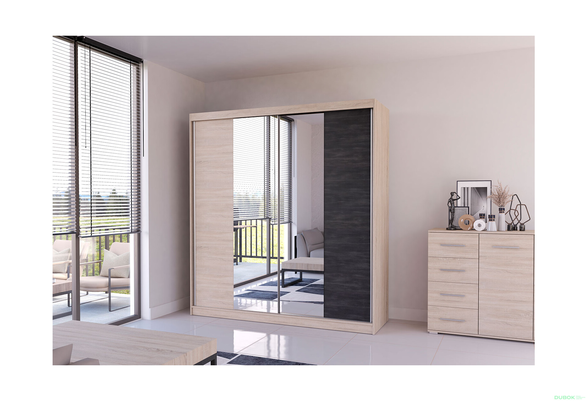 Fotografia 3 - Séria do spálne Wenecja dub sonoma / dub canterbury