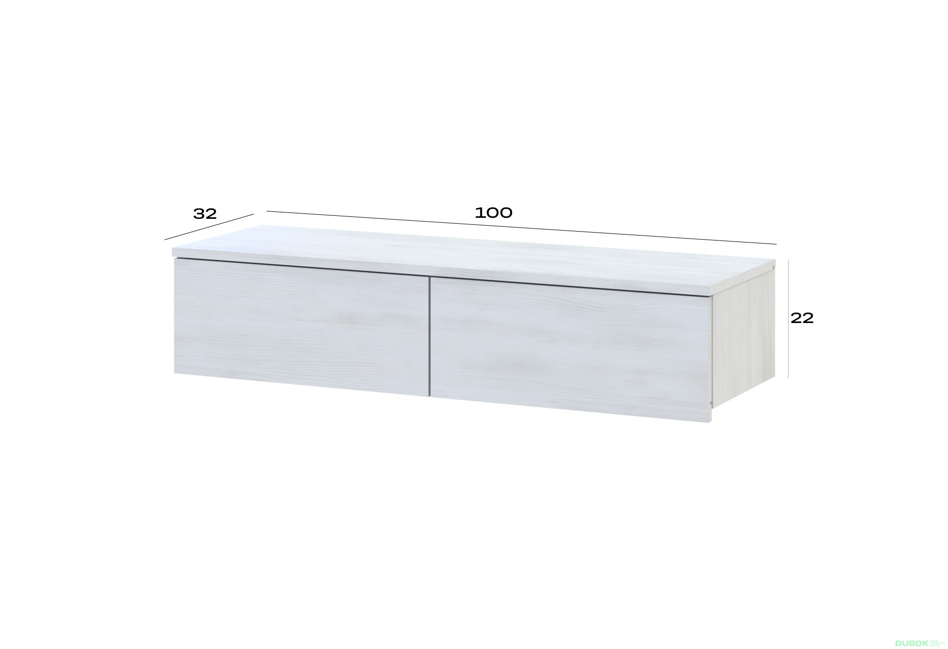 Fotografia 3 - Toaletný stolík Levía biely strom 2š 100x32x22