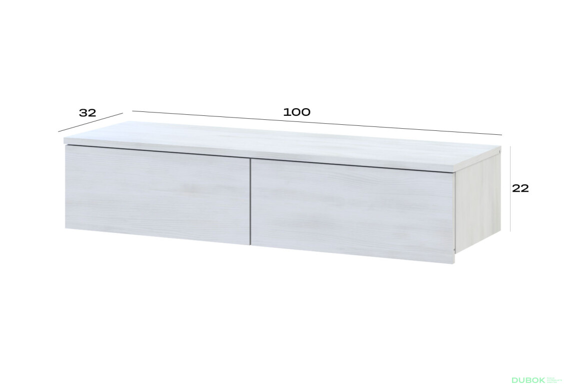 Fotografia 3 - Toaletný stolík Levía biely strom 2š 100x32x22