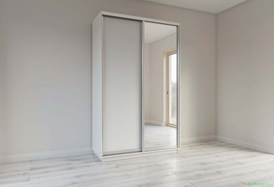 Fotografia 3 - Skriňa s posuvnými dverami 2200x1400x600 1DTD 1 Zrkadlo nymphea alba, profil strieborný