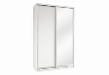 Skriňa s posuvnými dverami 2200x1400x600 1DTD 1 Zrkadlo nymphea alba, profil strieborný