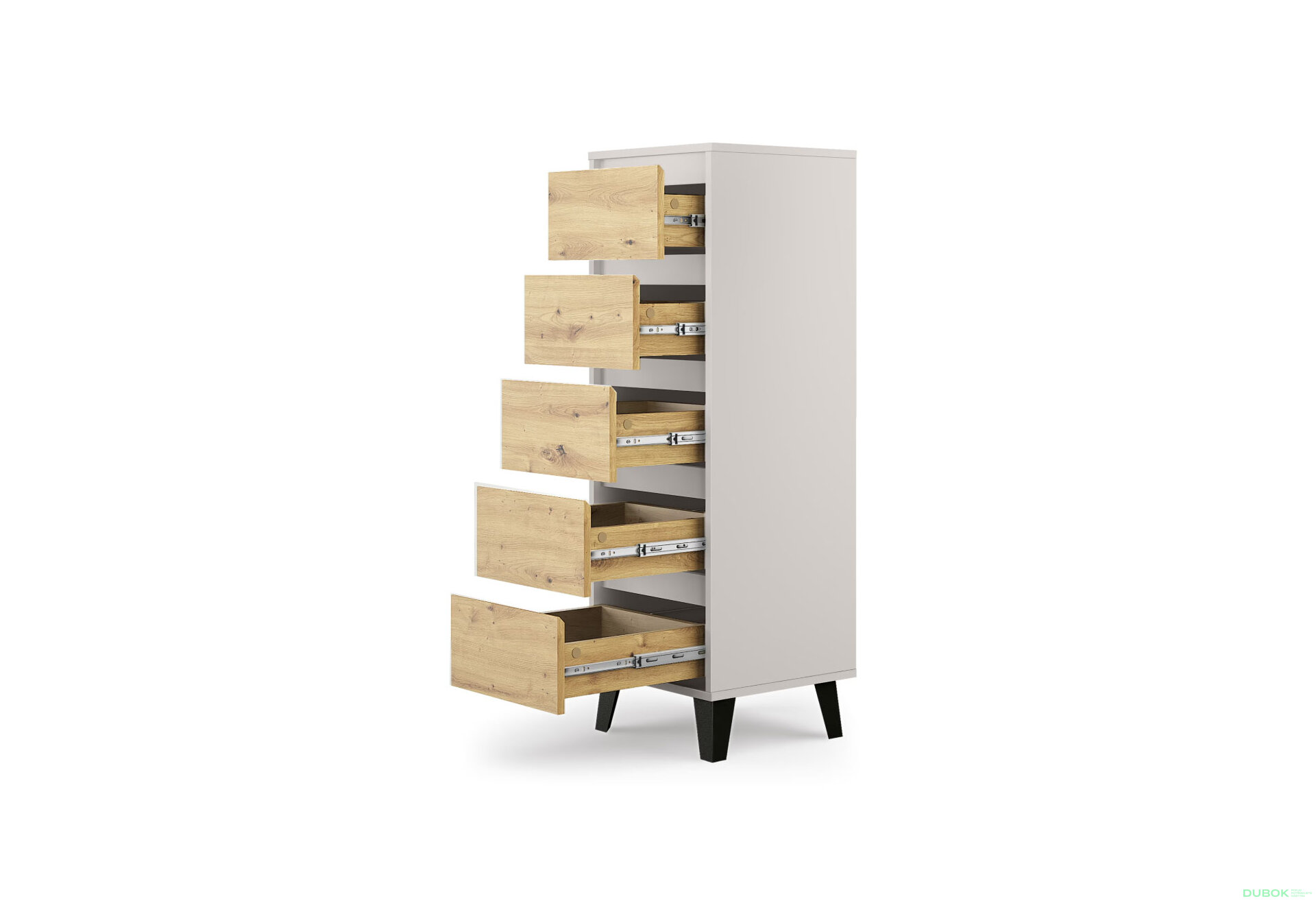 Fotografia 3 - Komoda Borg 5s/40 kašmír / dub artisan